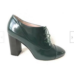 Kate Spade Lace Up Patent Leather Green Shoes 5.5